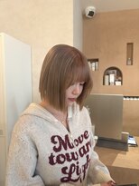 ユッカ 梅田(YUCCA)&nbsp;【 YUCCA 】大人可愛いミルクティーベージュ/切りっぱなしボブ