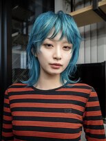 ギークス(GEEKS)&nbsp;【GEEKS渋谷】推しカラー/青/ハイレイヤーウルフ/シャギーカット