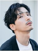 新橋メンズパーマツイストスパイラルパーマ波巻きニュアンス