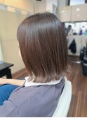 20代に人気の切りっぱなしボブ×ベージュ