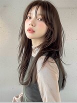 オンク 新宿(onk)&nbsp;黒髪/グレーベージュ/レイヤーロング/前髪パーマ[新宿駅]