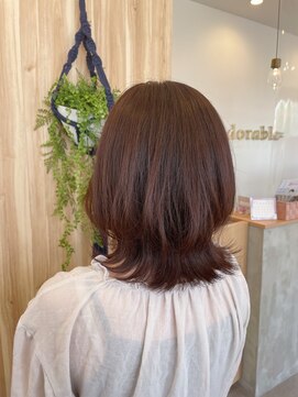 アドラーブル 松崎店(adorable) 20代30代40代★大人かわいい☆無造作カール♪ひし形くびれミディ