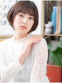 オリーブアッシュ小顔前下がりナチュラルボブc5戸頭20代30代40代