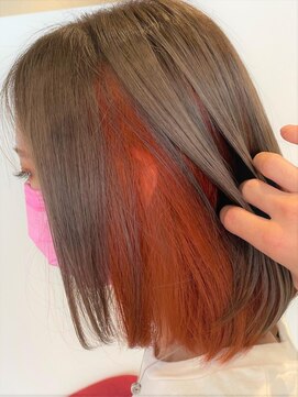 アズールサン 草加西口店(azule-sun) インナーカラー レッド,美肌カラー,韓国ツヤカラー[草加駅]