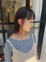 クロレ(CLORE) 切りっぱなしボブ 外ハネ ボブ インナーカラー ブラウンカラー