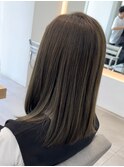 ブリーチなしオリーブグレージュ_大人ガーリー