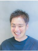 メンズベリーショート/アップバング/アッシュブラウン