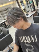 メンズバレイヤージュホワイトカラーマッシュウルフ