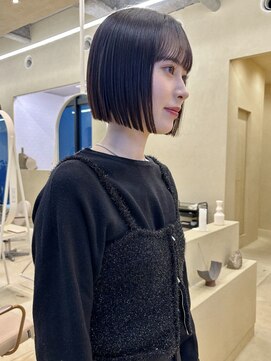 スニュウ(snuw) 似合わせカットボブ小顔カット透明感カラーミルクティカラー