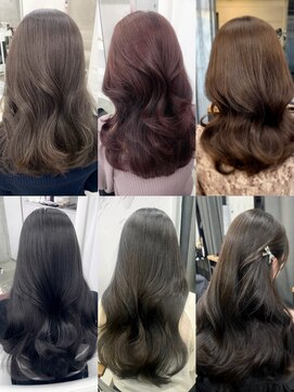 エヌアイ オモテサンドウ(ni omotesando) 韓国レイヤーカットオリーブグレージュブルーブラック　上野