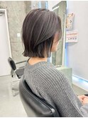 顔まわりレイヤーボブa-14/切りっぱなしボブ/グレージュ/20代30