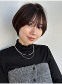 ショートボブ髪型30代40代50代前髪あり前髪なし面長丸顔【倉田】