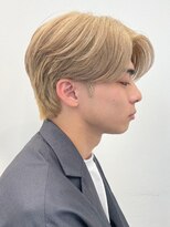メンズハイトーンミルクティーピンクベージュカラーダブルカラー