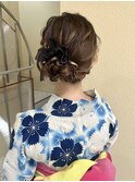 ふわふわサイドアップ♪浴衣着付けヘアセット