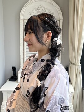 ザザ 高田馬場(ZA/ZA) ロングを活かした編み下ろし浴衣ヘア♪