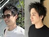 【メンズ定番コース２】 カット+１０分ヘッドスパ〈眉カット付〉￥8300