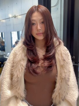 ココ 西葛西南口店(COコ) レイヤーカットピンクブラウン20代30代40代ロングレイヤー