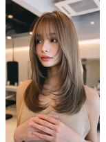 ケシキ 表参道 原宿(kesiki.)&nbsp;ミディアムレイヤー/顔周りレイヤー/ハッシュカット/韓国へア