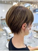20代30代40代50代◎丸みショートボブミルクグレージュ◎