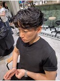 センターパート アクティブショート ニュアンスパーマ