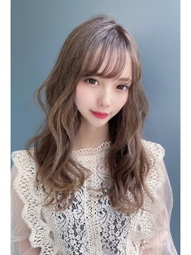 クーエフー(coo et fuu) フリンジウェーブのセミロング♪前髪はシースルーに♪藤沢2