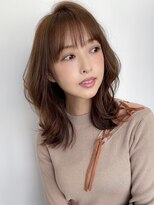 20代30代40代 ココアブラウン 大人かわいいミディアムレイヤー