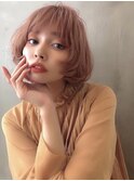 サーモンピンクなマッシュボブ♪ナチュラルボブ/20代/30代