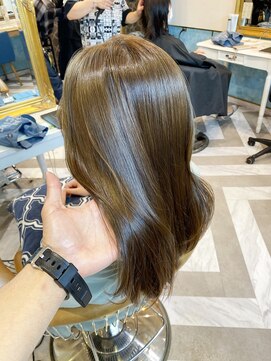 ロンドアベニール 北千住(Lond avenir) ブリーチなしWカラー　オリーブベージュ　西田大樹