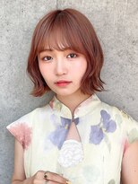 サロウィンフレンテ 新宿三丁目(SALOWIN Frente)&nbsp;石塚／ピンクベージュくびれウェーブボブ10代20代30代新宿韓国風