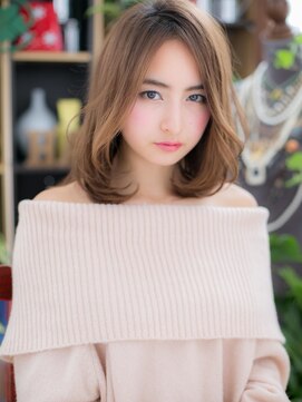 カバーヘア イヴ 戸頭店(COVER HAIR EVE) 外国人風ことりベージュ小顔内巻きワンカールc5戸頭20代30代40代