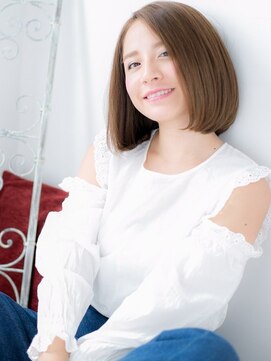 アルバハナレ 横浜(αlba HANARE) 関内/髪質改善/ペールベージュ×大人かきあげボブ!a