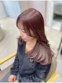 韓国ヘアー/透明感/グレーピンクカラー/レイヤーカット