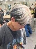 11029ホワイトブロンドツートンカラー刈り上げセンターパート