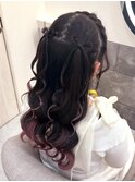 リボンハーフツイン【クランソア】ヘアメ/ヘアセット/心斎橋