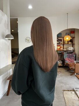 ニュイ(NUIT) ダブルカラーミルクティーベージュカラーケアブリーチロングヘア