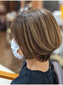 絶壁解消/ひし形/大人可愛い/斜めバング/30代40代/ミセスヘア10C