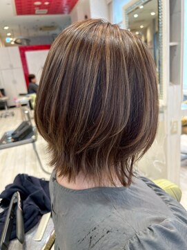 ビス フルール 日暮里店(Vis fleur) ボブヘア/ハイライト/ベージュカラー