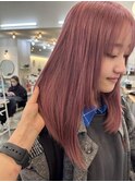 20代30代40代50代◎バーガンディピンクカラーロングヘア