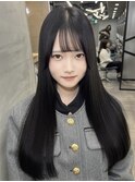 黒髪/ブラックカラー/韓国カラー/ストレート/ロング/池袋美容院