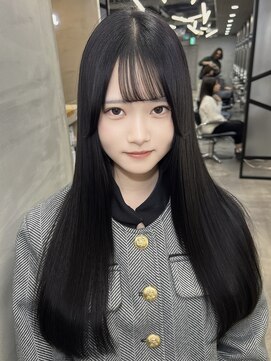 ジーナ 池袋(Zina) 黒髪/ブラックカラー/韓国カラー/ストレート/ロング/池袋美容院