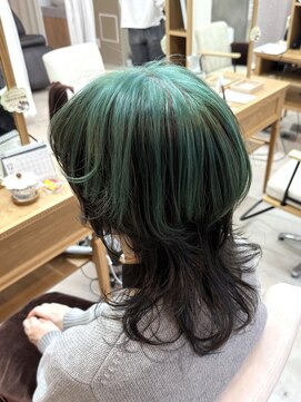 ウルフハイレイヤーカット　デザインカラー　船橋駅　船橋