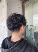 30代40代50代メンズパーマ　大人パーマ　刈り上げセンターパート