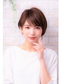 ココアベージュとオリーブグレーの黒髪小顔クラゲヘアー