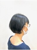 丸み/黒髪/ミニボブ/ショートボブ/グラデーション/小顔/30代40代