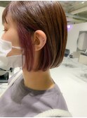 【遠藤】イヤリングカラーインナーカラーミニボブピンク耳かけ