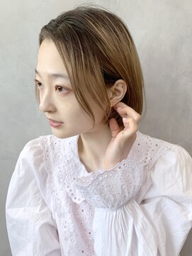 アイティーバイアルバム 八王子店(IT by ALBUM) ボブスタイル_グレージュカラーボブウルフココアベージュ_68501