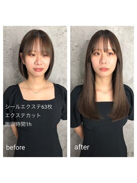 ルーツアイリー 心斎橋(ROOTS IRIE) 大人かわいい☆シールエクステ☆長さ出しショート→ロング