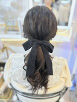 結婚式 二次会 お呼ばれ デート イベント ポニーテール×リボン