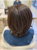 40代50代60代トップふんわりレイヤーカット白髪ぼかし
