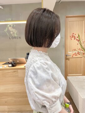 ローレン(LOREN) ミルクティーベージュぷつっとボブケアブリーチ 梅田